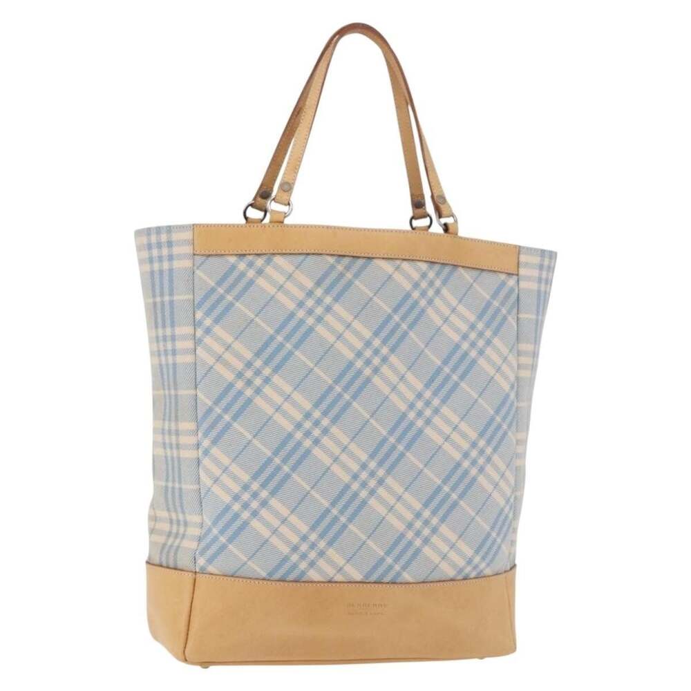Burberry Nova Check Canvas Tote Bag Light Blue
